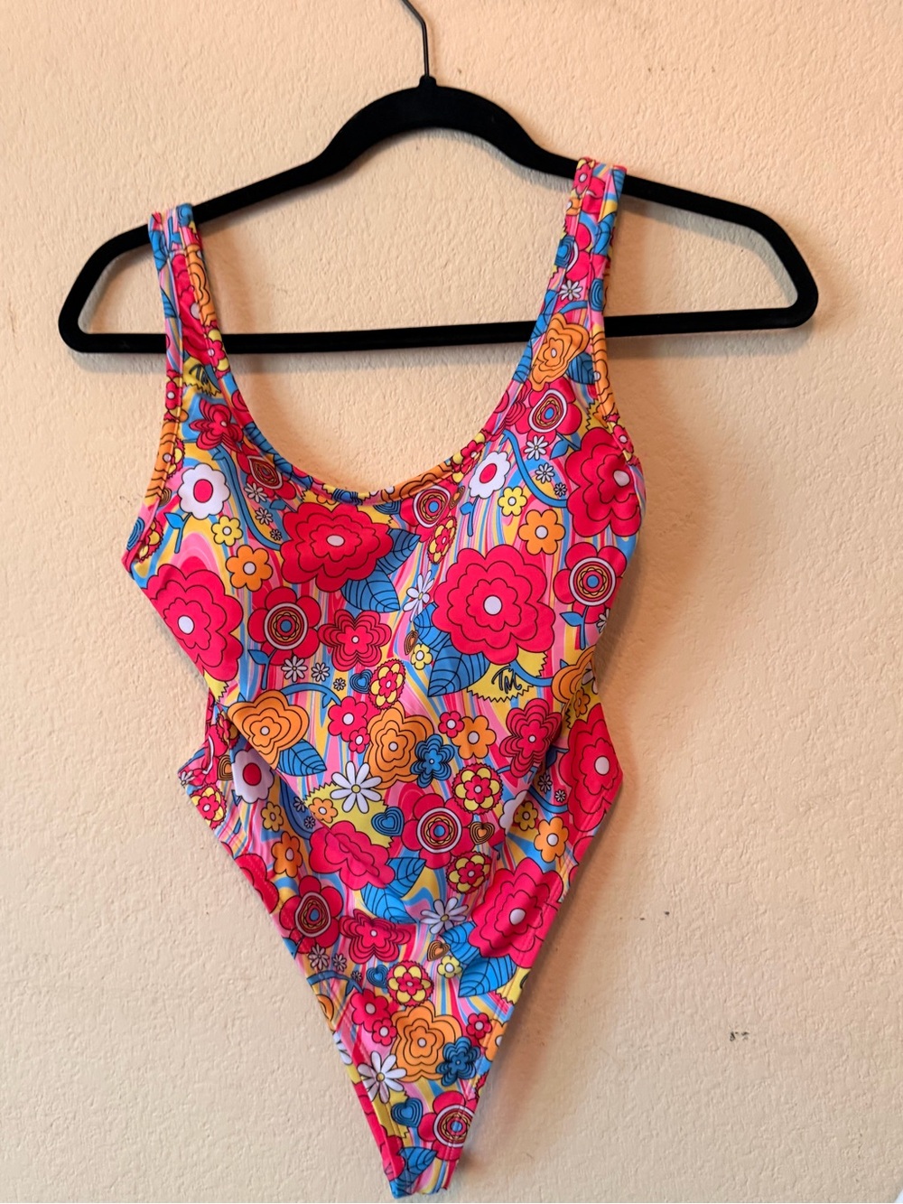 Trixie Cosmetics Floral One-Piece Swimsuit in Pink, Yellow, Blue